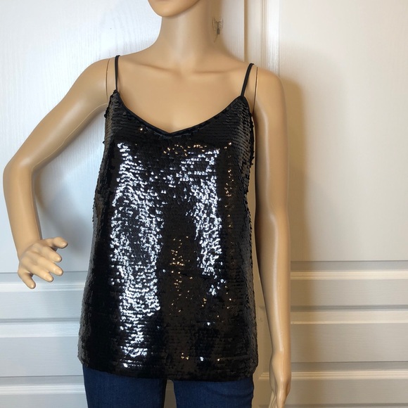 black sequin cami top